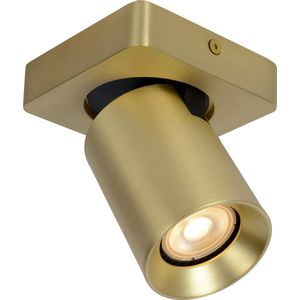 Lucide NIGEL - Plafondspot - LED Dim to warm - GU10 - 1x5W 2200K/3000K - Mat Goud / Messing