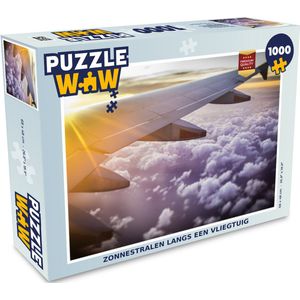 Puzzel Zonnestralen langs een vliegtuig - Legpuzzel - Puzzel 1000 stukjes volwassenen