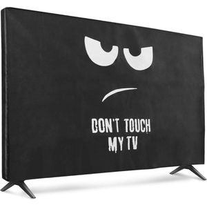 hoes compatibel met 55"" TV - Beschermhoes voor televisie - Schermafdekking voor TV in wit/zwart - Don't Touch my TV