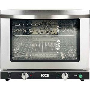 HCB® - Professionele Horeca Heteluchtoven met vochtinjectie - 66 liter - 230V - RVS hetelucht oven vrijstaand - 58x50.6x50.7 cm (BxDxH)