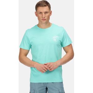 Het Regatta Cline VI T-shirt met korte mouwen - heren - Coolweave - katoen - Blauw