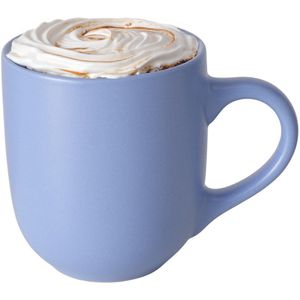 Boltze Koffiemokken Paris - 1x stuks - Keramiek - korenblauw - 300 ml - 8 x 10 cm
