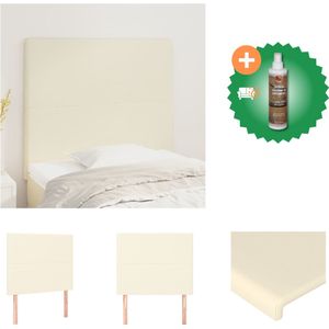 vidaXL Hoofdbord - Hoofdeind Bed - 90x5cm - Crème Kunstleer - Bedonderdeel - Inclusief Houtreiniger en verfrisser