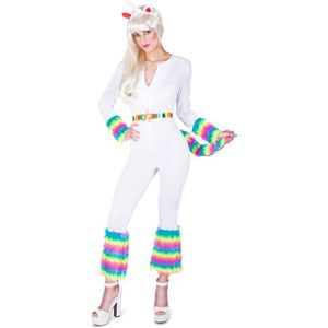 Karnival Costumes Eenhoorn Unicorn Kostuum Dames Carnavalskleding Dames Carnaval - Polyester - Maat XS - 4-Delig Jumpsuit/Riem/Armband/Hoofdband