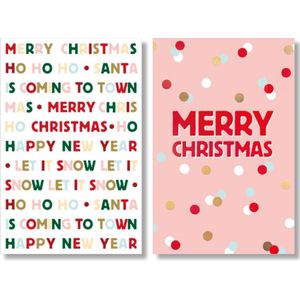 MGPcards - 2 doosjes à 10 Luxe dubbele wenskaarten - Kerst/Nieuwjaar - Foliebewerking - Witte envelop - 10.5 x 16 cm - 2 Motieven per doosje