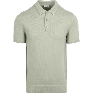 Suitable Heavy Knitted Polo Raw Lichtgroen - Maat XL - Heren - Polo shirt Heren met Korte mouw
