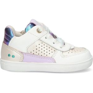 BunniesJR 224303-500 Meisjes Lage Sneakers - Wit/Lila/Multicolor - Leer - Veters