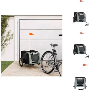 vidaXL Hondenfietskar - Oxford stof - 133.5 x 69 x 73.5 cm - Duurzaam frame - Comfortabel - Handig ontwerp - Veilig rijden - Brede toepassingen - Zwart/Grijs - Draagtas