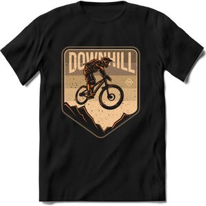 Downhill | TSK Studio Mountainbike kleding Sport T-Shirt | Bruin | Heren / Dames | Perfect MTB Verjaardag Cadeau Shirt Maat XL