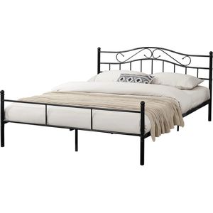 In And OutdoorMatch Metalen bed Robb - incl. Bedbodem - 180x200 - Zwart - Modern design