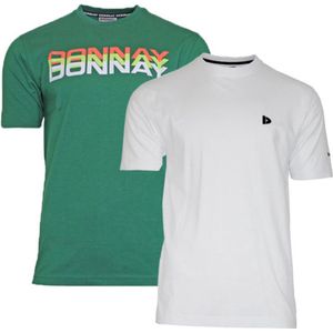 2-Pack Donnay T-shirts (599009/599008) - Heren - Forest Green/White - maat M