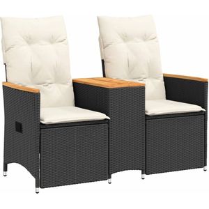 vidaXL 2-zits Tuinbank - Verstelbaar - Inclusief Tafel Tuinbank - Lounge Bank - Tuinset - Buitendecoratie - Relaxstoel - Terrasdecoratie - Outdoor Furniture