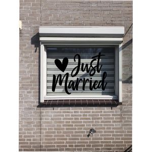 Bruiloft - trouwen - raamsticker - just married - pas getrouwd - samen - versiering