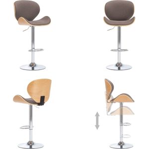 vidaXL Barkruk stof taupe - Barstoel - Barstoelen - Stoel - Stoelen