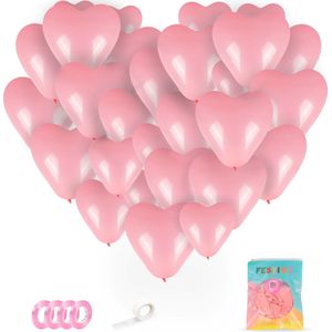 Festivz Hartjes Ballonnen 40 stuks - Liefde - Hartjes Ballonnen - Love - Feestversiering – Roze - Cadeau - Feest - Man & Vrouw - Hem & Haar - Anniversary - Valentijn - Moederdag