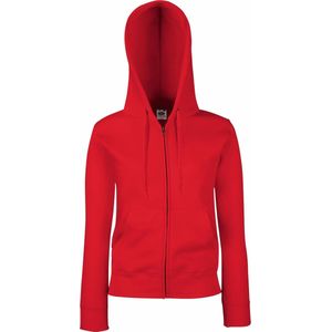 Fruit Of The Loom Vrouwen Dames-Fit sweatshirt met capuchon (Rood)