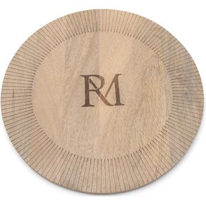 Riviera Maison Placemat hout en rond met strepen details - RM Isola Tafeldecoratie eetkamer, keuken