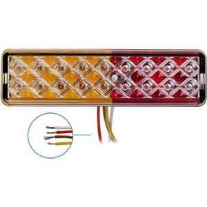 Pro Plus Achterlicht Aanhangwagen - Caravan 12 Volt & 24 Volt - 3 Functies - 135 x 38 mm - LED met Houder Zwart