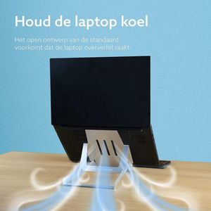 Riser Laptop Standaard - Ergonomisch [AGR gecertificeerd] -in hoogte verstelbaar - Opvouwbare aluminium laptop stand [3A Hylite] - Voor [10-22 inch] Laptop/MacBook -Zilver