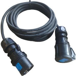 Walstroomkabel Neopreen / Camping / Theater H07RN-Fm 3x2,5 mm2 met midnight CEE stekkers 20 meter