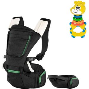 Chicco bundel - Draagzak Hip Seat - Black & Rammelaar - Multi-Activiteitsratel - Gilby de Giraffe