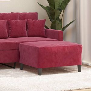 vidaXL Voetenbank fluweel wijnrood 70x55x41 cm Voetbank - Fluweel - Wijnrood - Lounge Meubilair - Relax Stoel