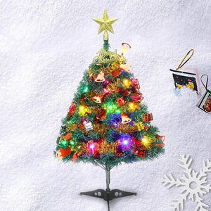Kerstboom 60 cm, kunstkerstboom met ornamenten, kerstboom voor bureautafel kantoordecoratie (kerstboom)