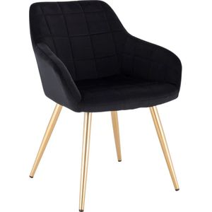 Polaza-Home® Eetkamerstoel – Design Stoelen – Kuipstoel - Stoel – Stoelen - Stoelen Eetkamerstoelen - Zwart/Goud