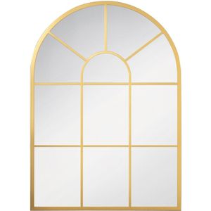 HOMCOM - Wandspiegel - met metalen frame - robuust - Goud