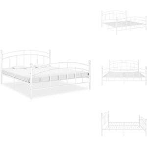 vidaXL Bedframe - Bedframes - Tweepersoonsbed - Tweepersoonsbedden - Bedframe metaal wit 180x200 cm