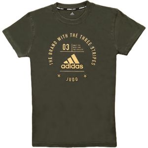 Adidas Community T-shirt groen en gouden opdruk (Maat: 140)