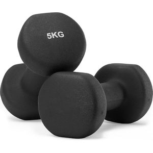 Neopreen halters dumbbell set 2 X 5kg gewichten voor mannen en vrouwen