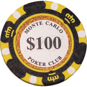 Poker chips - Poker - Pokerset - Poker chip met waarde 100 - Monte Carlo poker chip - Fiches - Poker fiches - Poker chip - Klei fiches - Cave & Garden