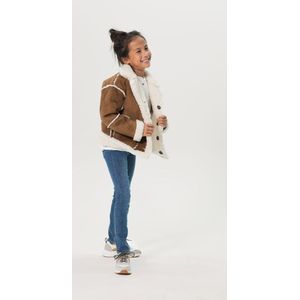 Sissy-Boy - Bruine faux lammy jas met reverskraag