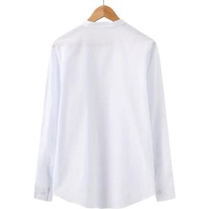 Bovista Linnen Blouse Heren - t shirt - Polo - Overhemd - Shirt - Zomer - Ibiza Stijl - Wit - Maat M