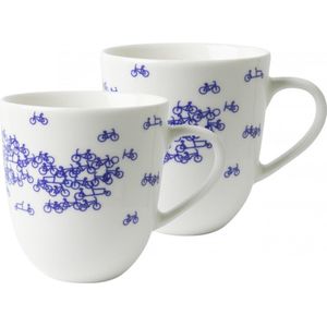Theemokken - set van 2 - mokken - Delfts blauw - Holland - souvenir - Hollandse cadeautjes - cadeau voor vrouw