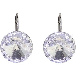 Behave - Oorhangers - Rond - Transparant Crystal swarvoski elements kristal steen – Oorbellen Dieameter 16 mm
