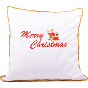 Merry Christmas Kussenhoes - Vierkante Kussens - geborduurd kussen - Kerst interieur - Pillow Cover 40x40 cm