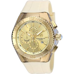 Technomarine Star TM-115216 - mannen - Horloge - Siliconen - Goudkleurig - Quartz - Ø45 mm