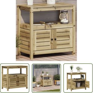 The Living Store Tuinwerktafel - 82.5 x 45 x 81 cm - GeÃ¯mpregneerd grenenhout