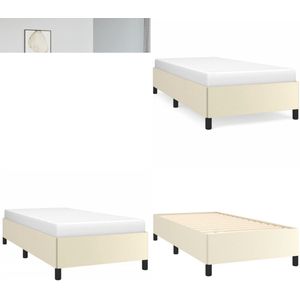 vidaXL Bedframe kunstleer crèmekleurig 80x200 cm - Bedframe - Bedframes - Bed - Slaapmeubel