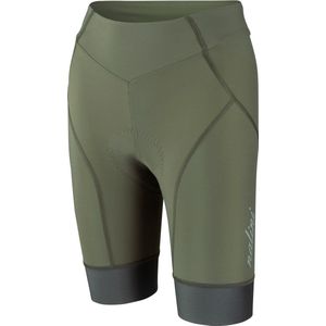 Nalini Dames Fietsbroek kort zonder bretels - Met Zeem - Groen - ROAD LADY SHORT Olive green - S