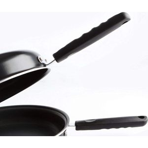 Doble Omelette Pan met Anti-Aanbaklaag - Tortillapan Dubbele Omeletpan - Inductie Geschikt - Diameter 24 cm - Zwart