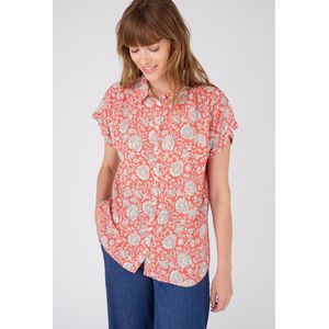 Damart - Gebloemde blouse in zuivere viscose, Climatyl - Dames - Rood - 50