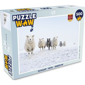 Puzzel Schaap - Wol - Sneeuw - Legpuzzel - Puzzel 500 stukjes
