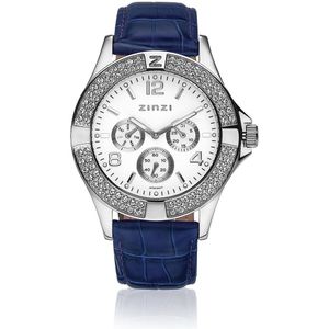 ZINZI Watch witte plaat blauwe band UNO1