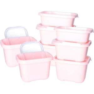 Juypal Vershoudbakjes nestbaar - 3x - 5 delig - BPA vrij - meal prep - diverse maten- Roze - luchtdicht - herbruikbaar