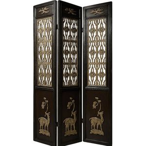 Fine Asianliving Antiek Chinees Kamerscherm Handgesneden B135xH237cm
