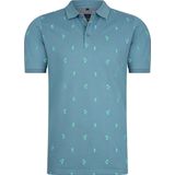 Mario Russo Polo Palm Tree Petrol Blue XL