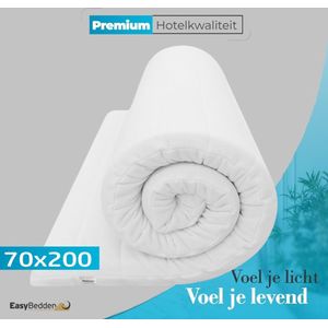 Easy Bedden Topper matras 70x200 – Topdekmatras - Hybride® HR Koudschuim – Antibacterieel - Orthopedisch Verantwoord - 4 Seizoenen - Luxe Wasbare Hoes - circa 7 cm dik